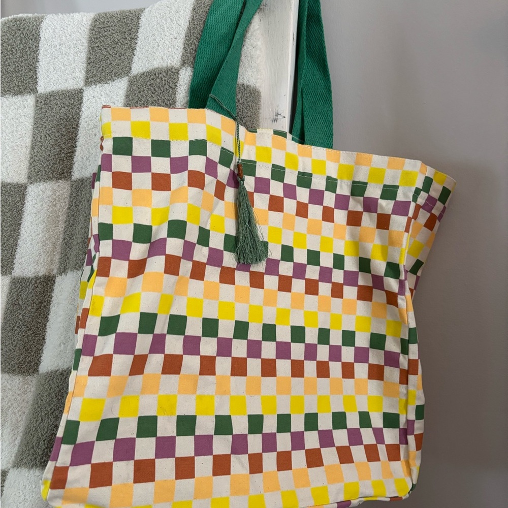 Colorful Checkered Tote Bag